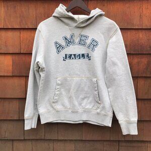 Modern American Eagle Logo Gray Cotton Blend Hoodie Sweatshirt‎ Adult Medium